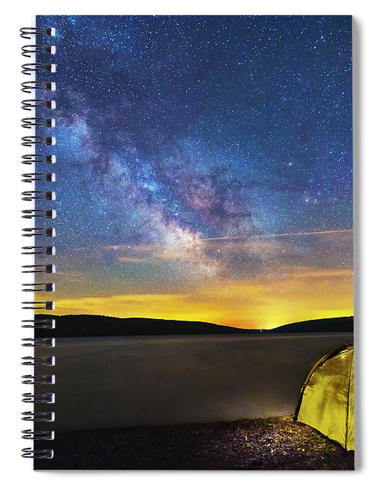 Heavenly Bodies Spiral Notebook featuring the photograph Stellar Camp by Joann Long