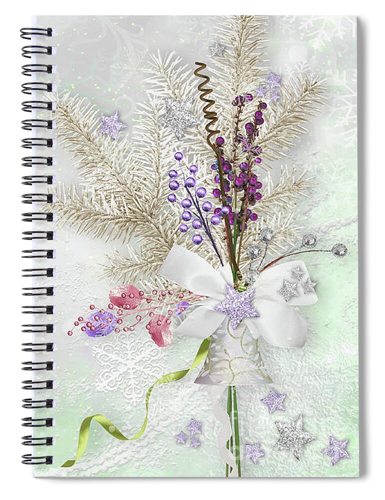 Christmas Spiral Notebook featuring the digital art The Starry Christmas  by Olga Hamilton