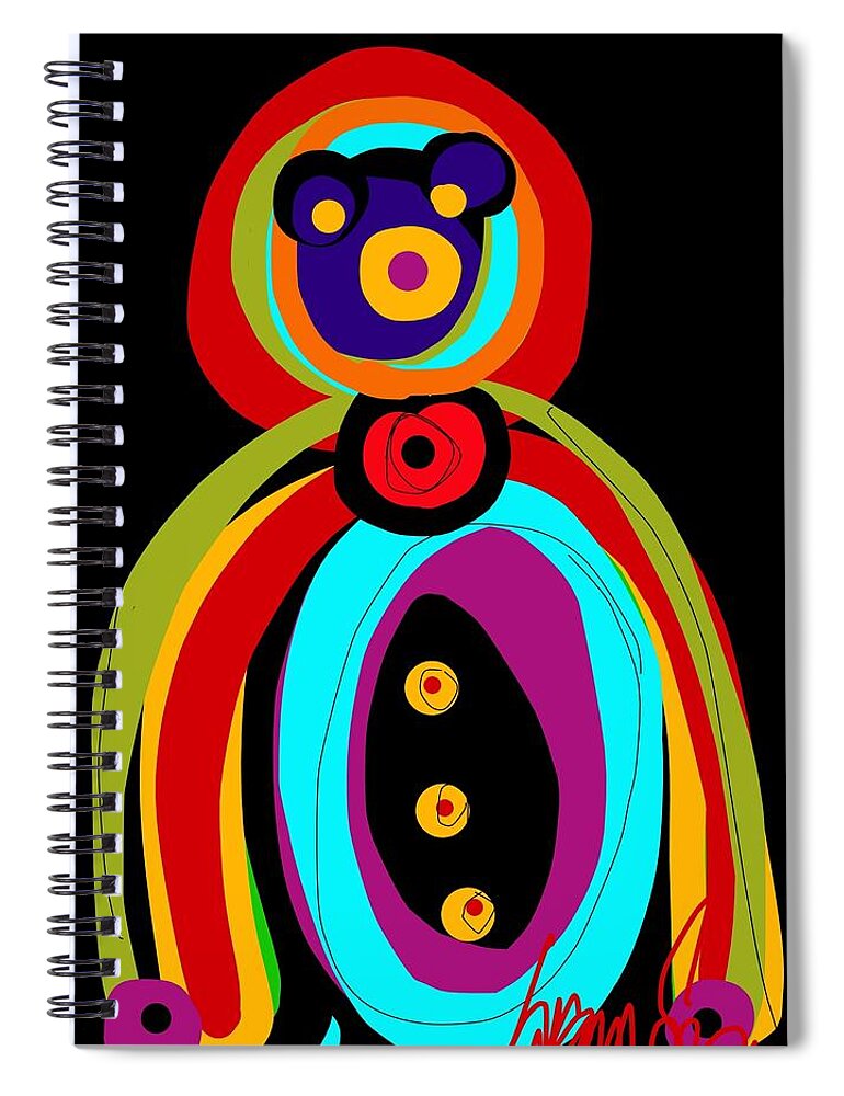 Susan Fielder Spiral Notebook featuring the digital art Mr. Teddy Bearitus by Susan Fielder