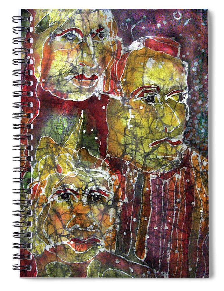 African American Spiral Notebook featuring the painting The Three Muses by Cora Marshall