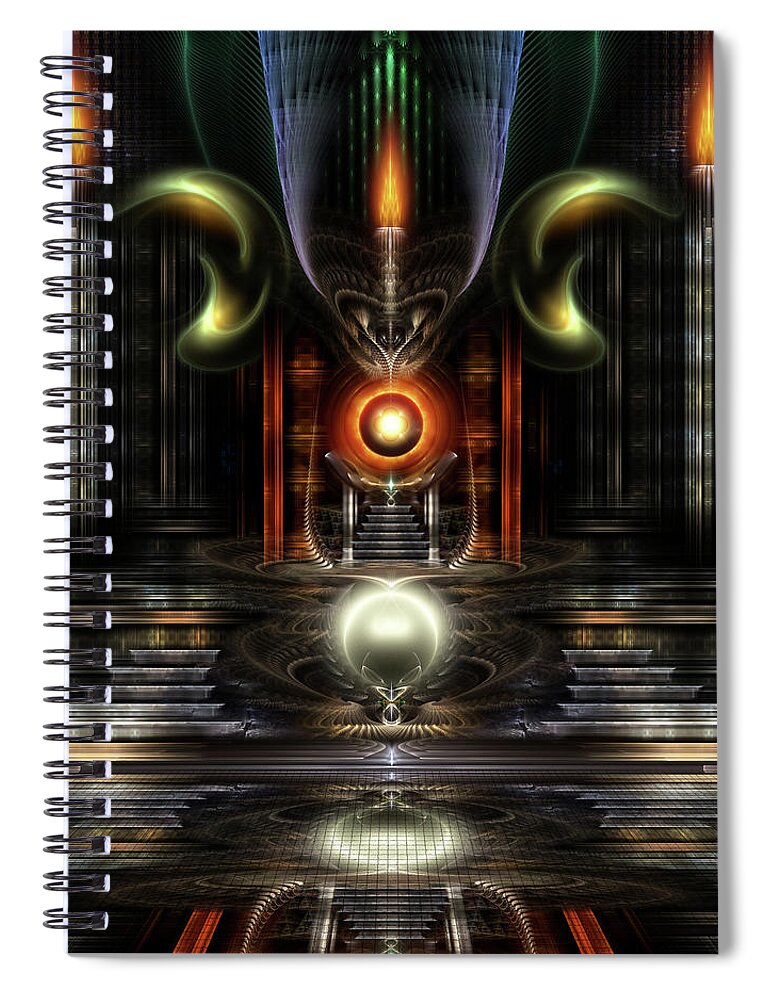 Throne Room Spiral Notebook featuring the digital art The Throne Room by Rolando Burbon