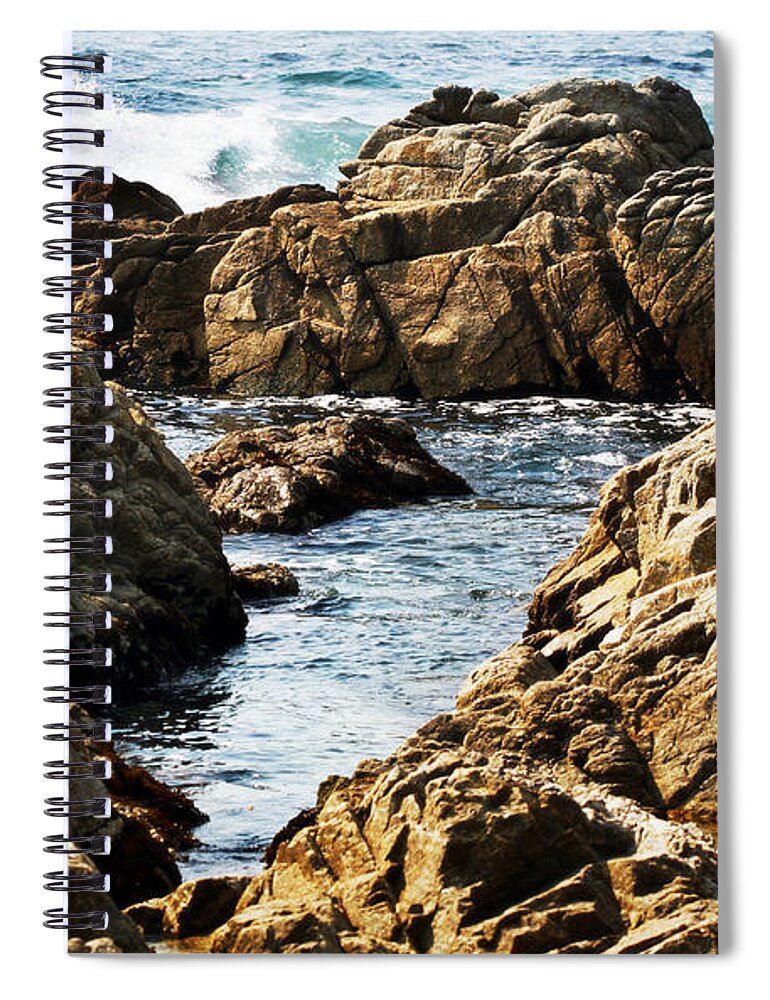 Tide Spiral Notebook featuring the photograph The Tide Rushes In by Marilyn Hunt
