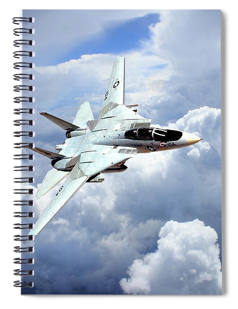 F14 Spiral Notebook featuring the digital art The Tomcat by Airpower Art