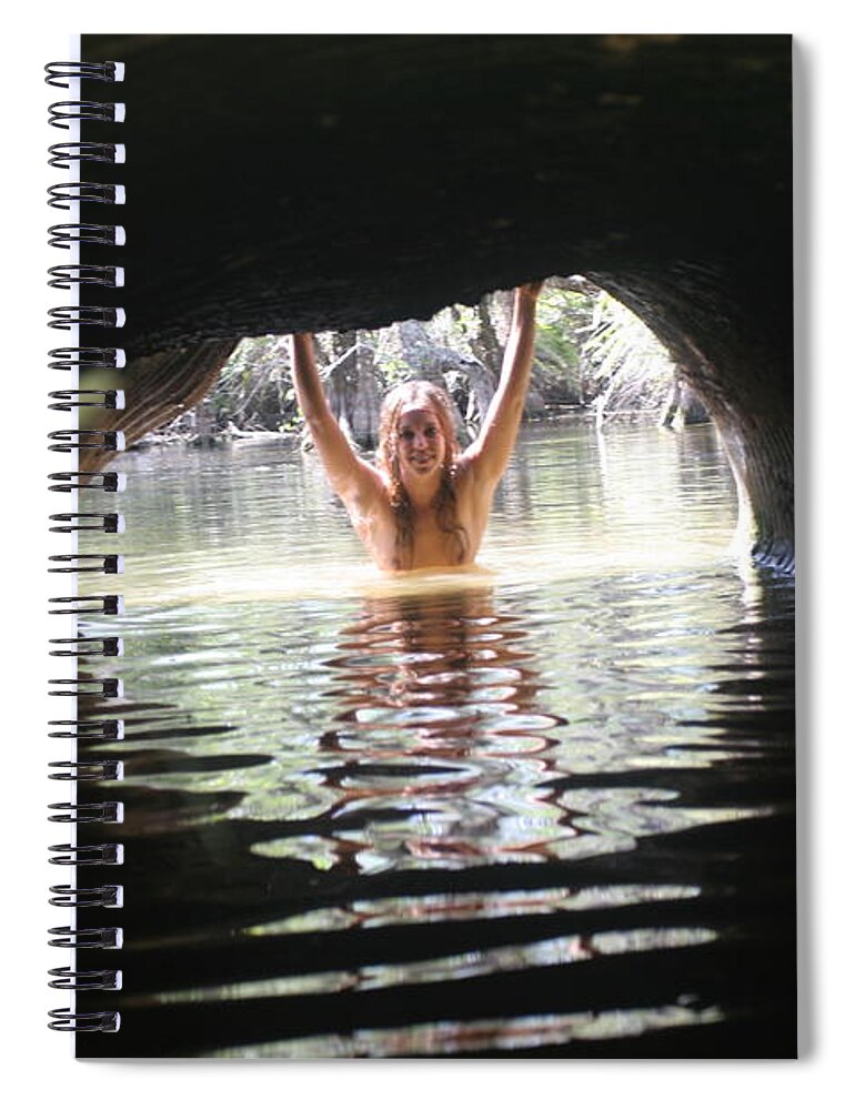 Lucky Cole Everglades Photographer Female Nude Everglades Spiral Notebook featuring the photograph The Tunnel 4 by Lucky Cole