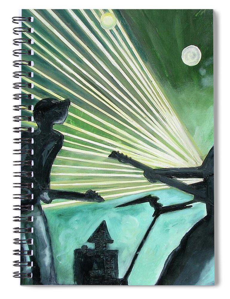 Music Spiral Notebook featuring the painting The Um Experience number one by Patricia Arroyo