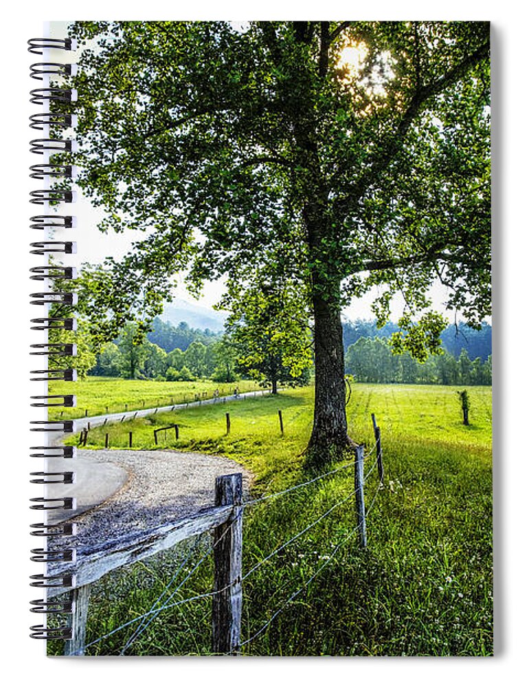 Appalachia Spiral Notebook featuring the photograph The Valley at Cades Cove by Debra and Dave Vanderlaan