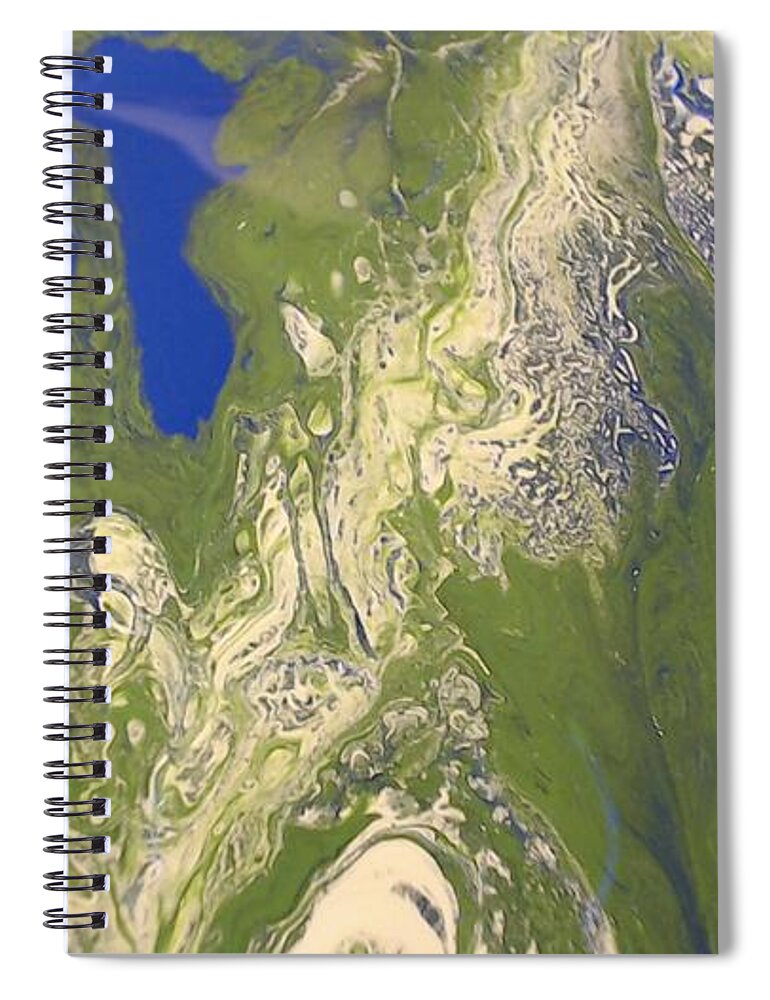 Abstracts Spiral Notebook featuring the painting The Valley Below by C Maria Wall