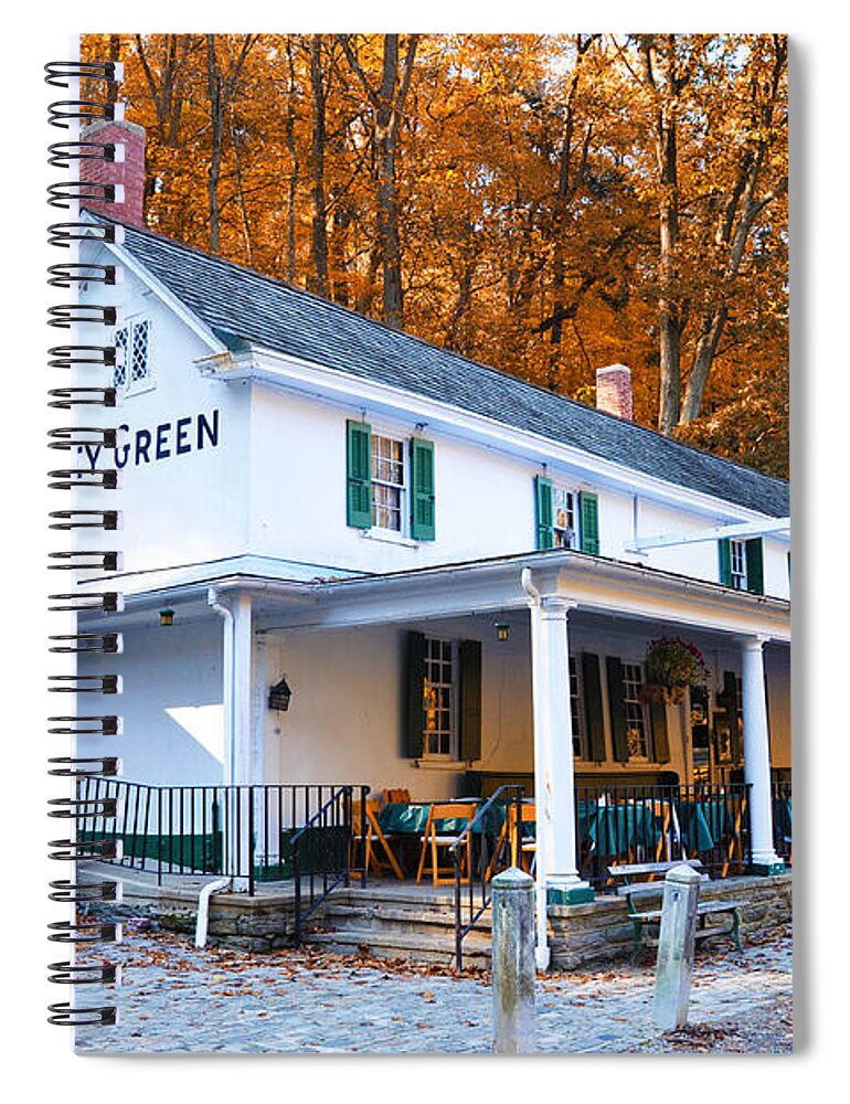 Valley Green Spiral Notebook featuring the photograph The Valley Green Inn in Autumn by Bill Cannon