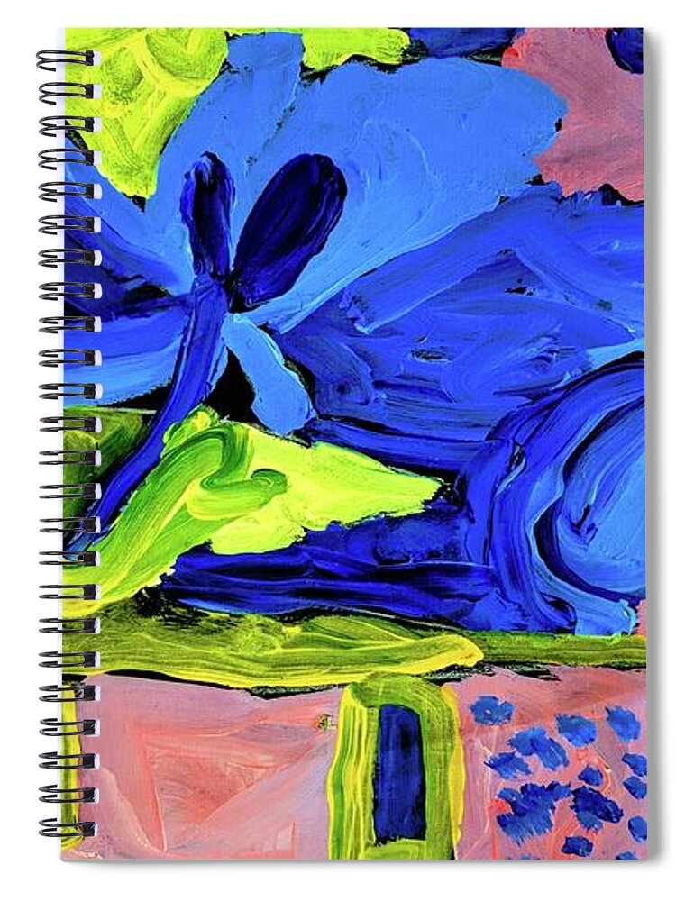 Flower Spiral Notebook featuring the painting The Very Big Flower by Abigail White