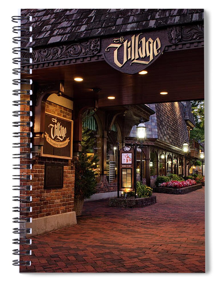 The Village Spiral Notebook featuring the photograph The Village Gate by Greg and Chrystal Mimbs