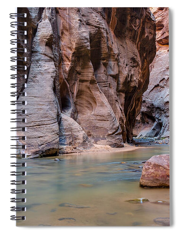 Zion National Park Spiral Notebook featuring the photograph The Virgin River by Adam Mateo Fierro