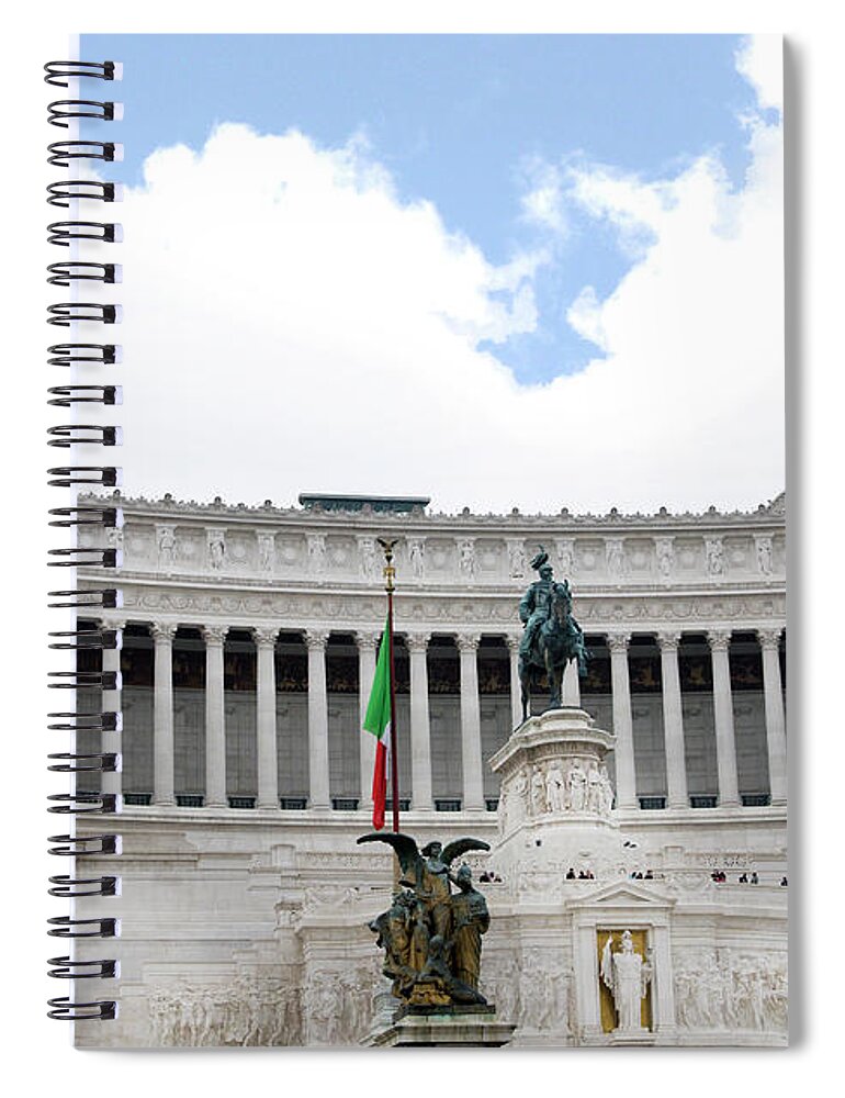 Monument Spiral Notebook featuring the photograph The Vittoriano is a Symbol of a United Italy by Brenda Kean