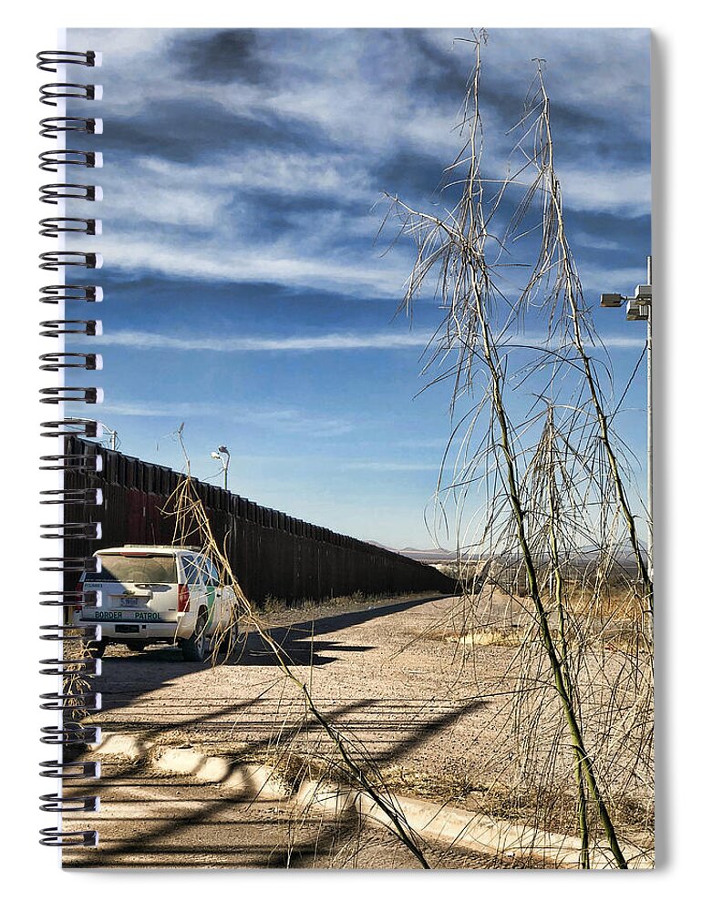 Us-mexico Border Wall Spiral Notebook featuring the photograph The Wall by Tatiana Travelways