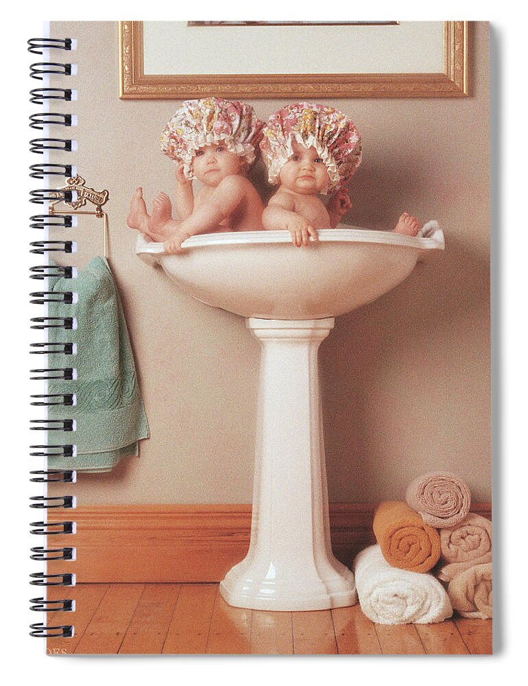 #faatoppicks Spiral Notebook featuring the photograph The Washbasin by Anne Geddes