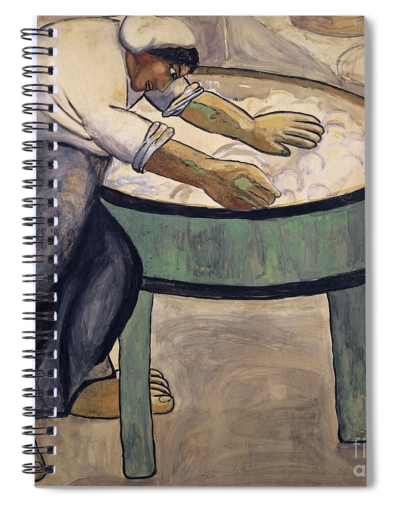 The Washerwoman Spiral Notebook featuring the painting The Washerwoman, 1911 by Kazimir Malevich