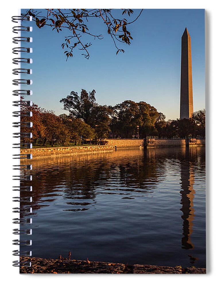 Architecture Spiral Notebook featuring the photograph The Washington in Fall by Ed Clark