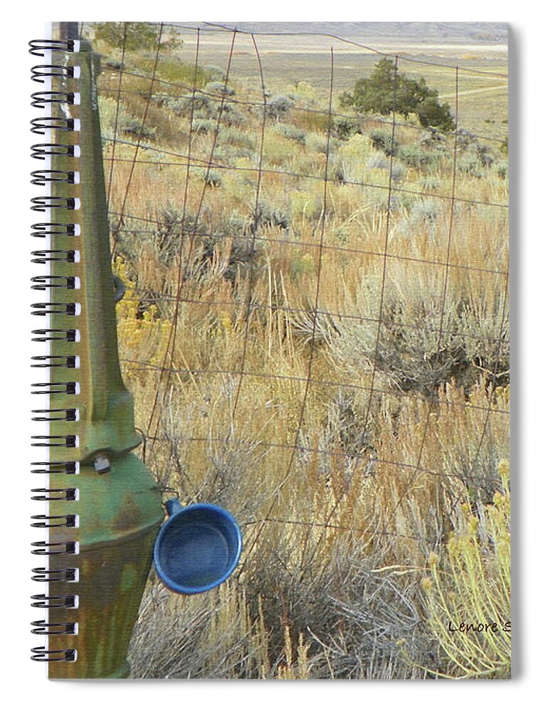 Expressive Spiral Notebook featuring the photograph The Water Pump by Lenore Senior