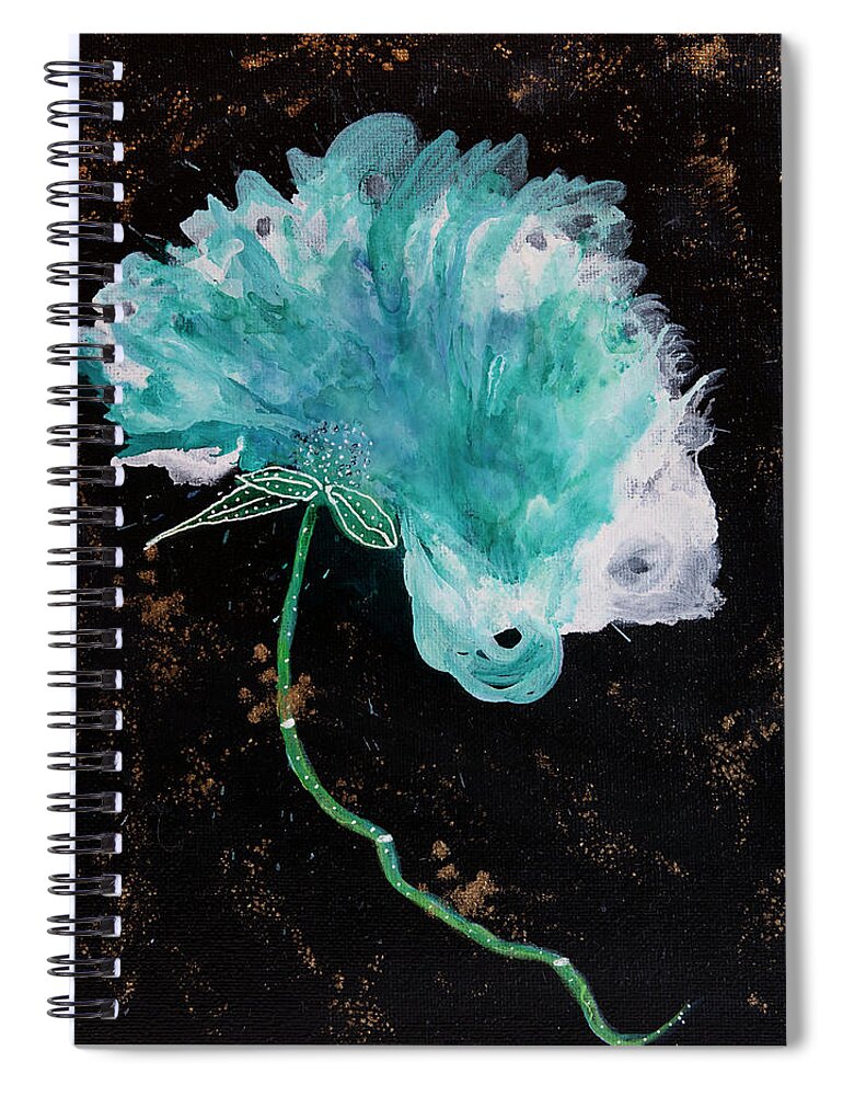 Corsage Spiral Notebook featuring the mixed media The Wedding Flower by Judy Huck