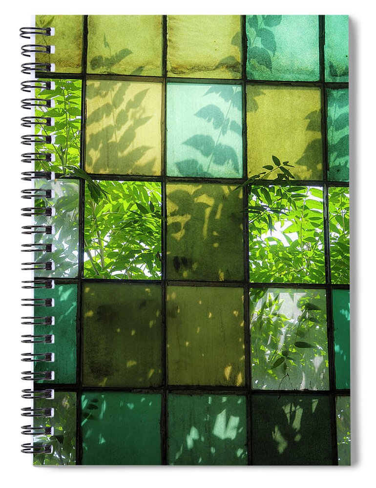 Albuquerque Spiral Notebook featuring the photograph The Window at the Railyards by Mary Lee Dereske