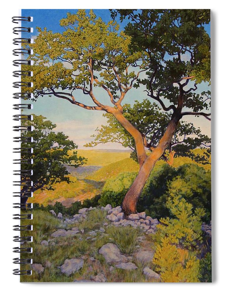 Hill Spiral Notebook featuring the painting The Witches on The Hill by Andrew Danielsen