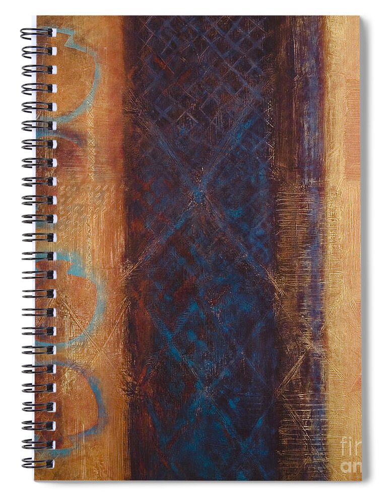 Abstract Spiral Notebook featuring the painting The X Factor Alchemy of Consciousness by Kerryn Madsen-Pietsch
