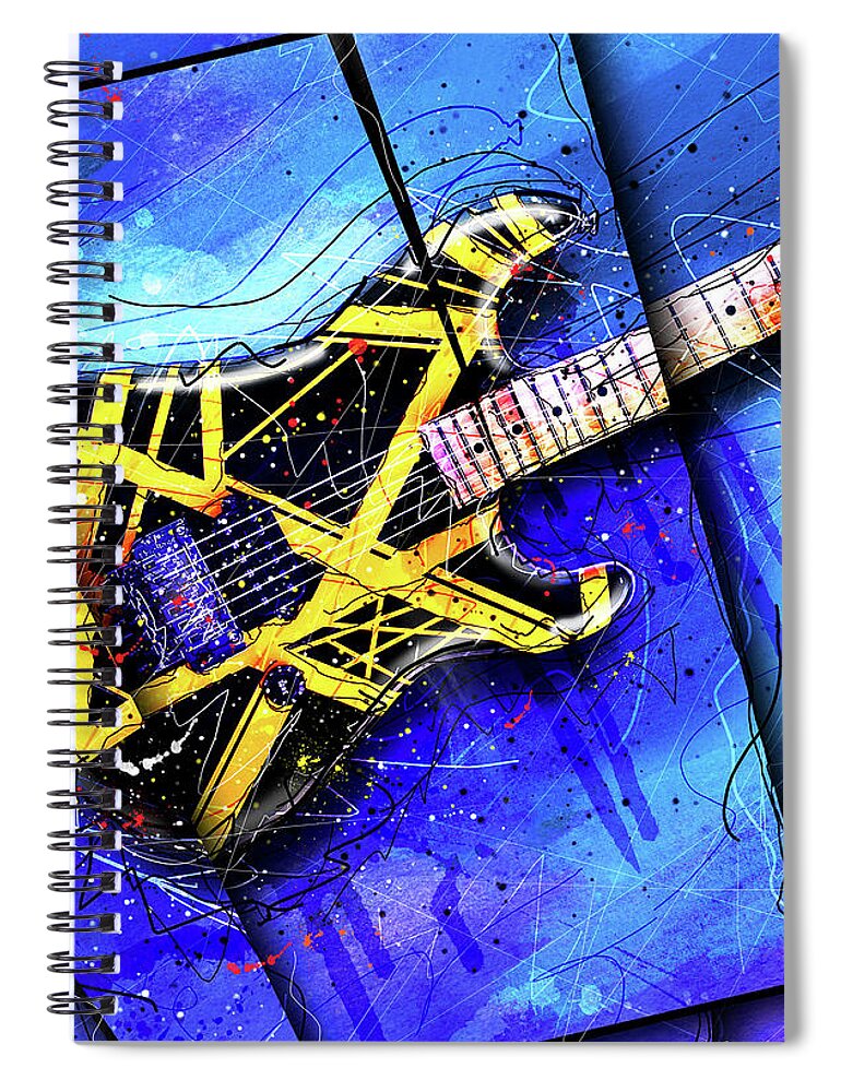 Guitar Spiral Notebook featuring the digital art The Yellow Jacket_Cropped by Gary Bodnar