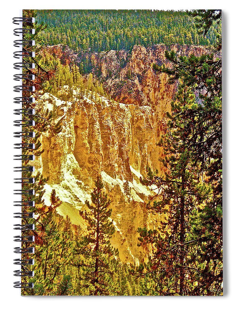 The Yellow Stone Of Yellowstone Canyon In Yellowstone National Park Spiral Notebook featuring the photograph The YELLOW Stone of Yellowstone Canyon in Yellowstone National Park, Wyoming by Ruth Hager