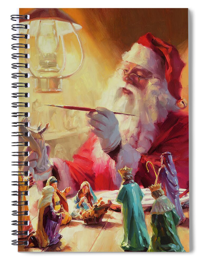 Santa Spiral Notebook featuring the painting These Gifts Are Better Than Toys by Steve Henderson