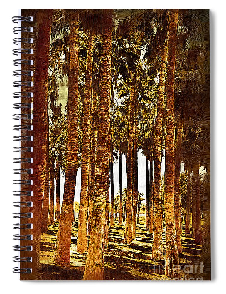 Palm-trees Palm Spiral Notebook featuring the digital art Thick Palm Trees by Kirt Tisdale