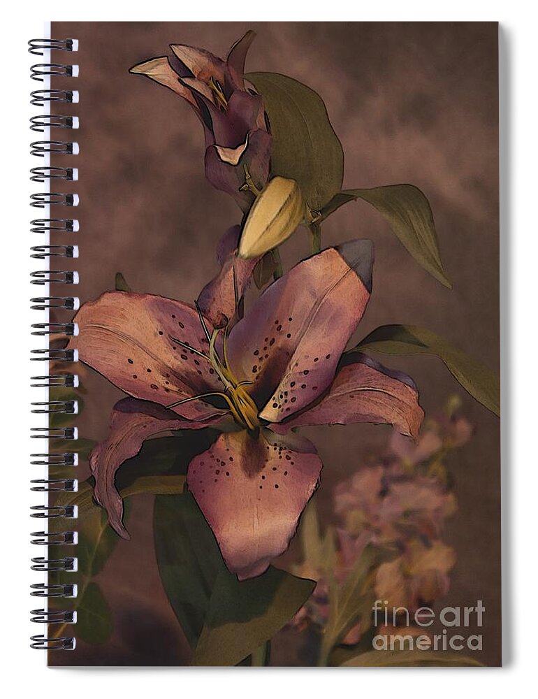 Flower Spiral Notebook featuring the mixed media Thinking of You Today No. 1 by Sherry Hallemeier