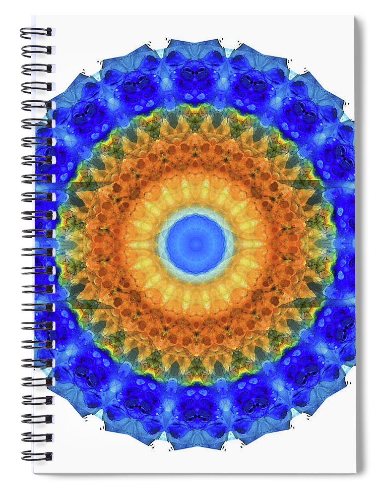 Mandala Spiral Notebook featuring the painting Third Eye Mandala Art by Sharon Cummings by Sharon Cummings