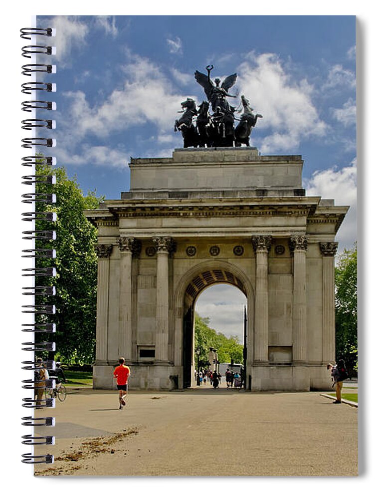 London Spiral Notebook featuring the photograph This is London. Wellington Arch. by Elena Perelman