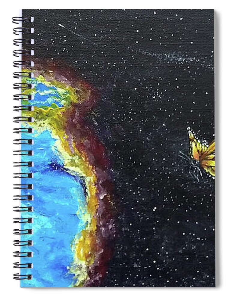 Space Spiral Notebook featuring the painting This is Where... by Kevin Daly