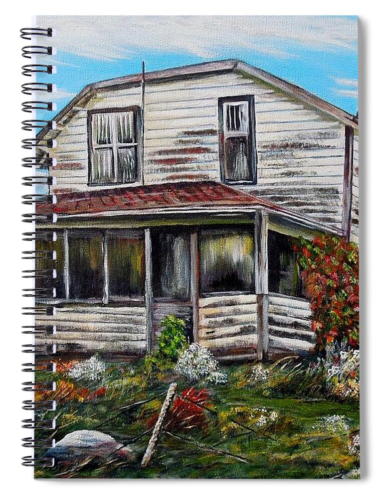 House Spiral Notebook featuring the painting This old house 2 by Marilyn McNish