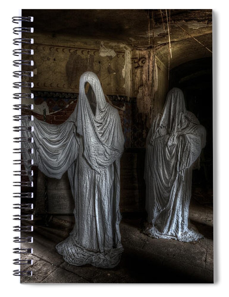 Ghostly Spiral Notebook featuring the digital art This way please by Nathan Wright
