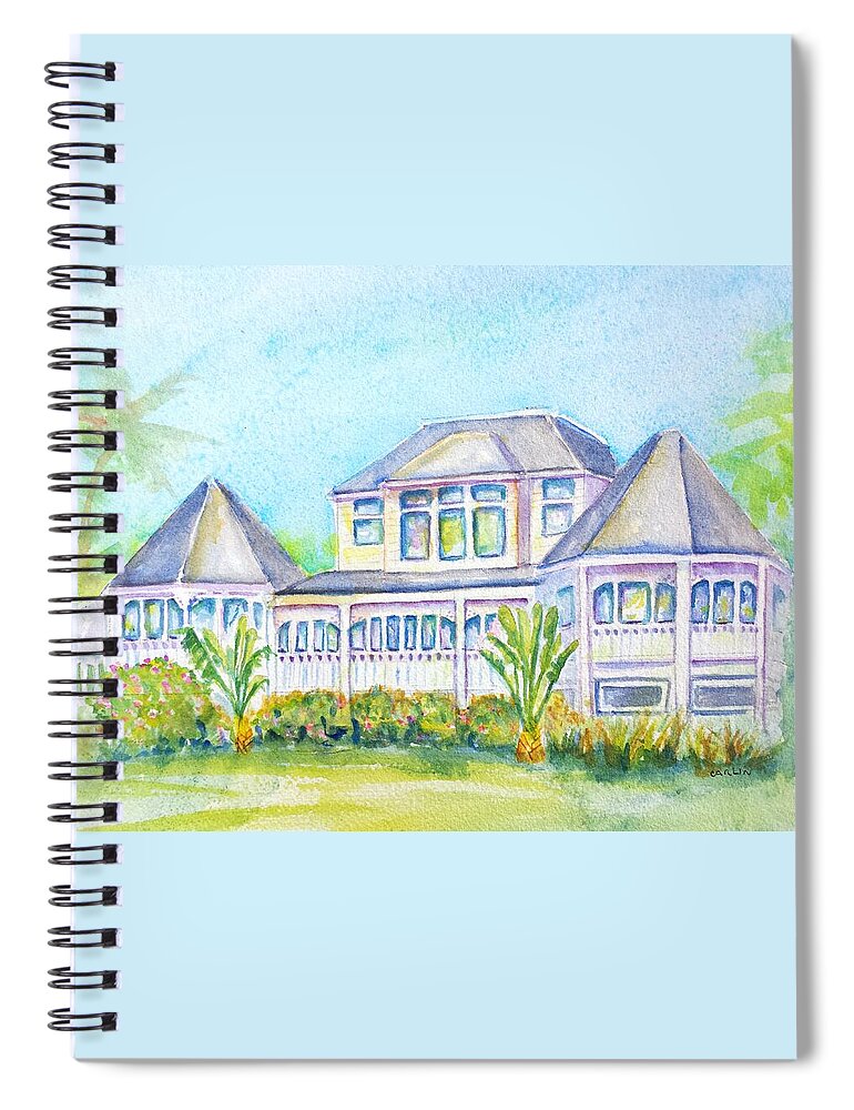 Thistle Lodge Spiral Notebook featuring the painting Thistle Lodge Casa Ybel Resort by Carlin Blahnik CarlinArtWatercolor
