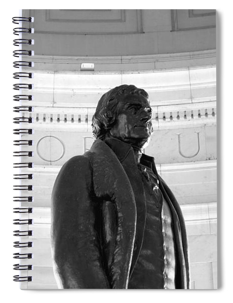 Patriotic Spiral Notebook featuring the photograph Thomas Jefferson Statue by Valentino Visentini