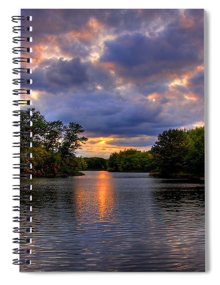 Country Living Spiral Notebook featuring the photograph Thomas Lake Park in Eagan on a Glorious Summer Evening by Wayne Moran