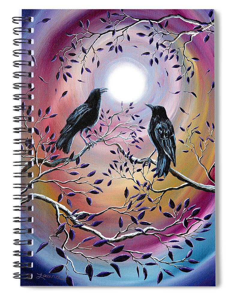 Surreal Spiral Notebook featuring the painting Thought and Memory by Laura Iverson
