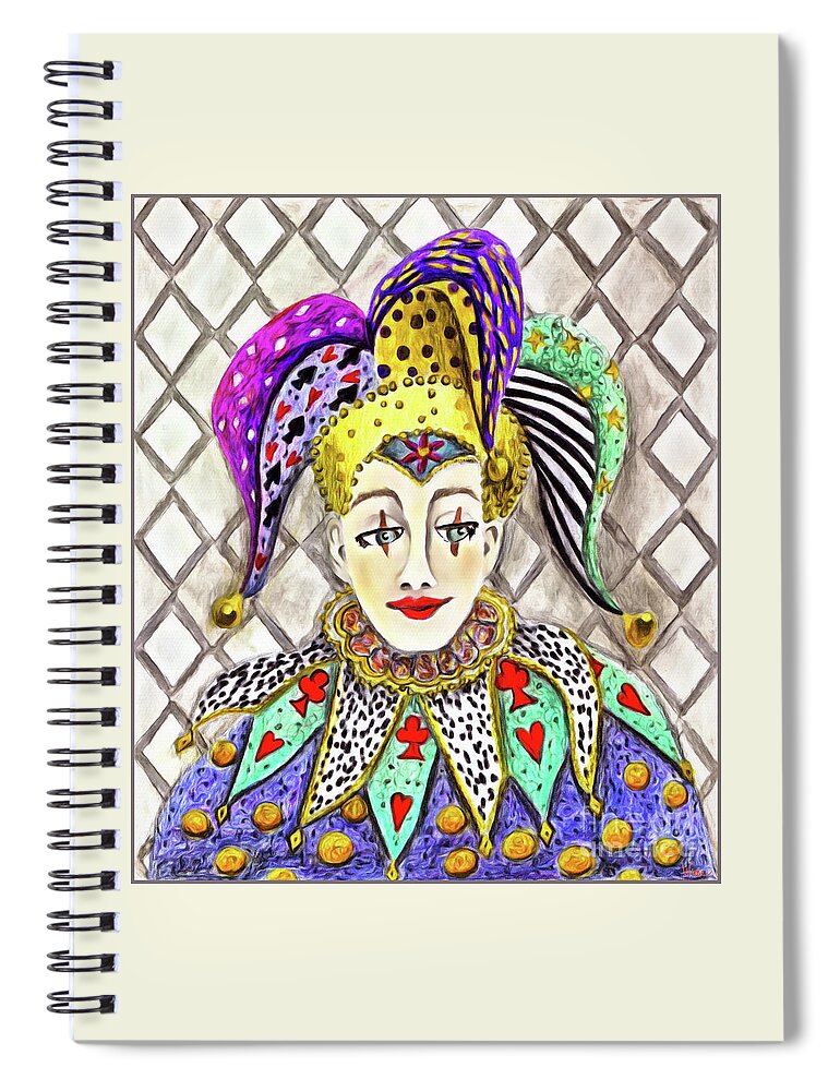 Lise Winne Spiral Notebook featuring the painting Thoughtful Jester by Lise Winne