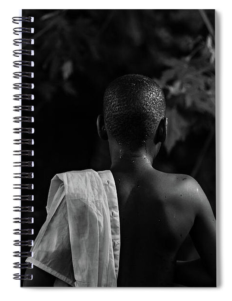 Street Photography Spiral Notebook featuring the photograph Thoughts in time by Bob Orsillo