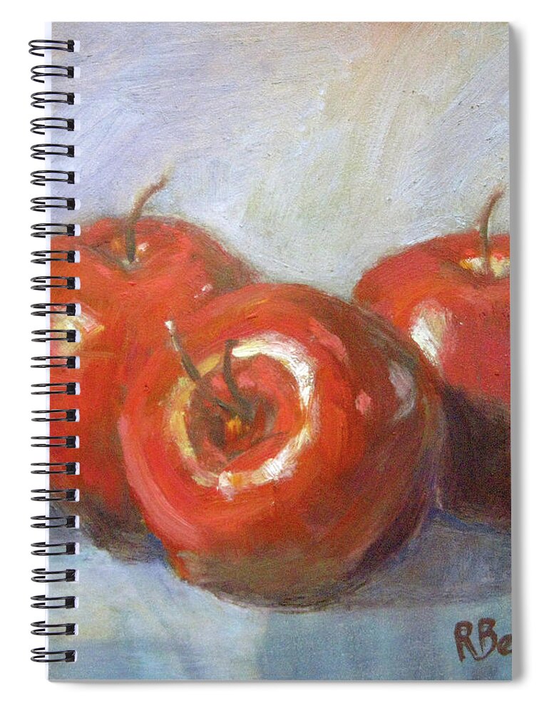 Kitchen Spiral Notebook featuring the photograph Three Apples by Robie Benve