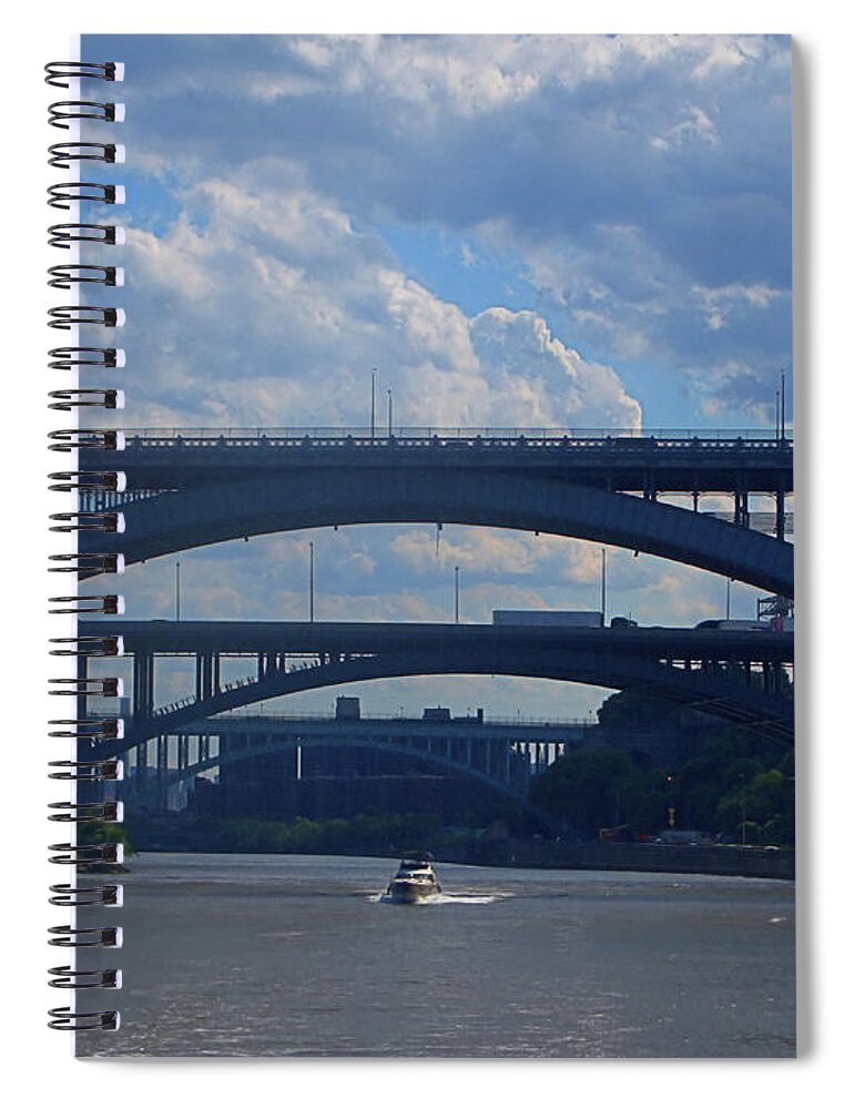 Triborough Bridge Spiral Notebook featuring the photograph Three Bridges by Newwwman