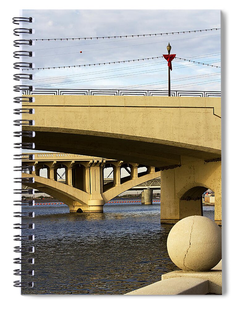 Bridge Spiral Notebook featuring the photograph Three Bridges by Phyllis Denton