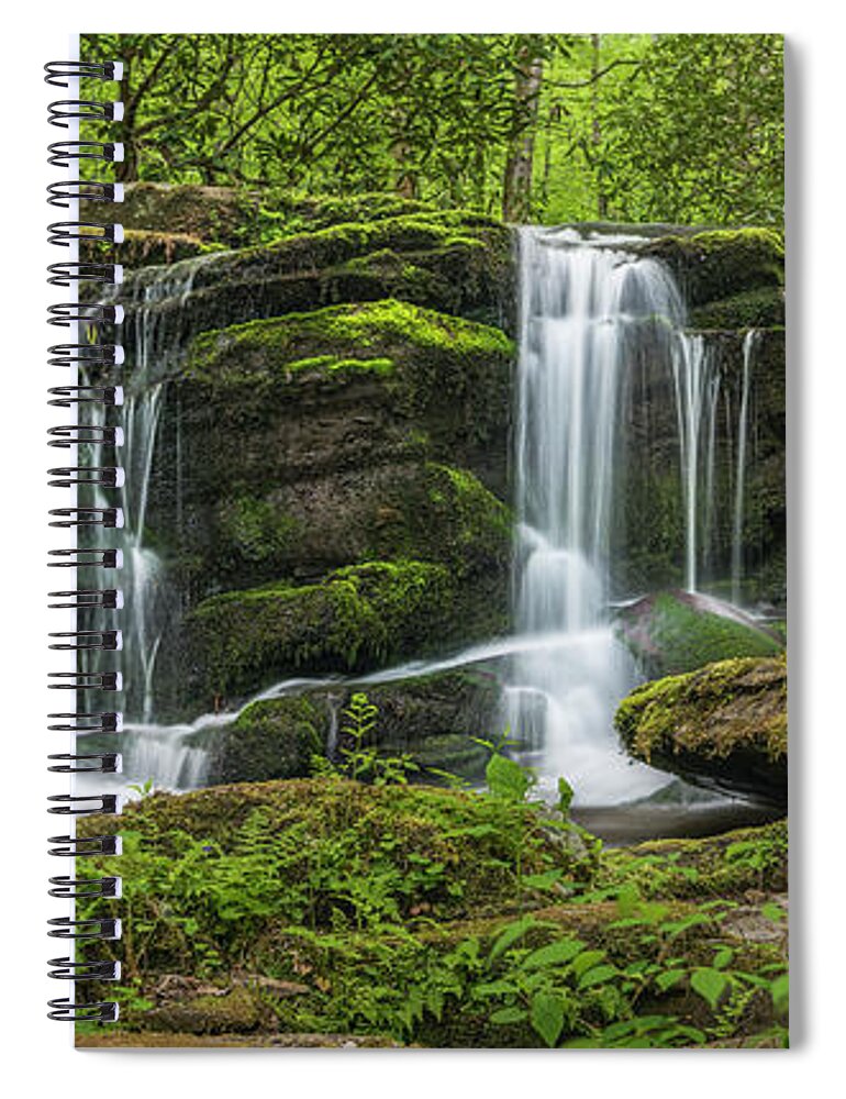 Tremont Spiral Notebook featuring the photograph Three Falls in Tremont by Jon Glaser