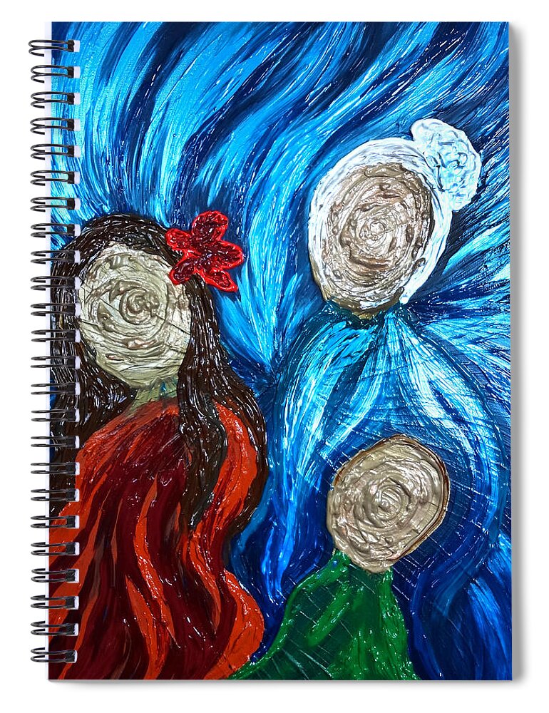 Three Spiral Notebook featuring the painting Three Generations by Michelle Pier