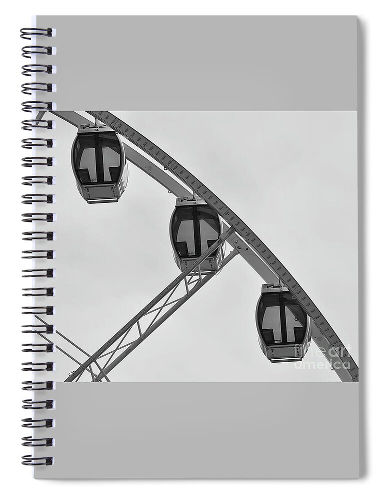 Ferris-wheel Spiral Notebook featuring the photograph Three Gondolas by Kirt Tisdale