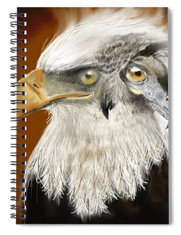 Owl Spiral Notebook featuring the digital art Three in one by Darren Cannell