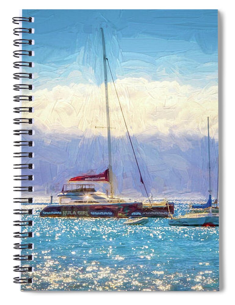 Hawaii Spiral Notebook featuring the photograph Three Ships by Will Wagner