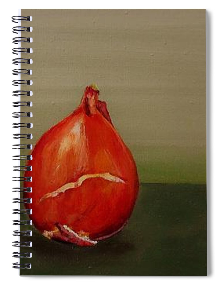Tulip Bulbs Spiral Notebook featuring the painting Three Tulip Bulbs by Cami Lee